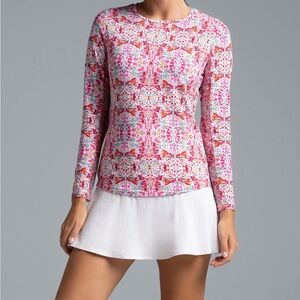 IBKÜL Ridley Print Long Sleeve Crewneck Watermelon Multi‎ SZ L